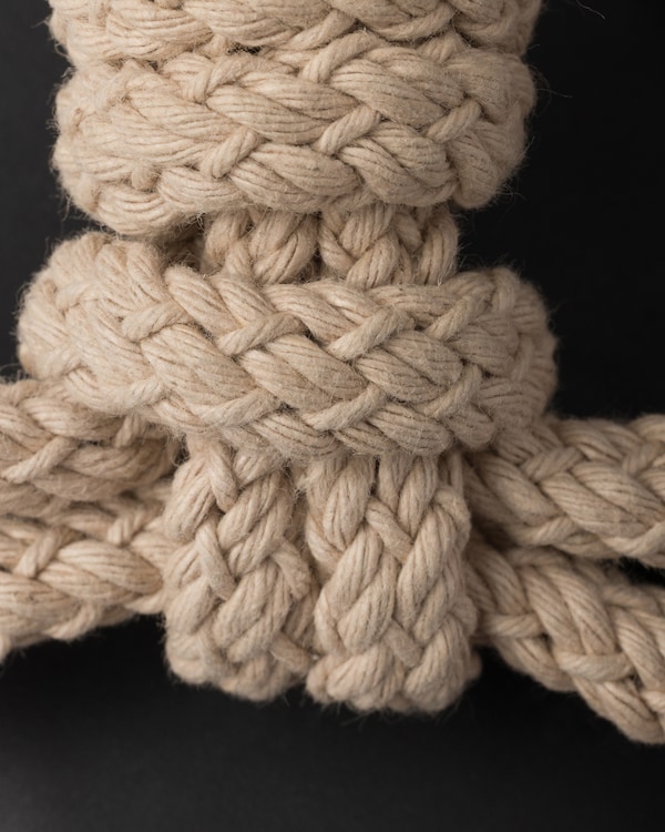 Flat leather and cord sandals - Black Flat leather and cord sandals - Black