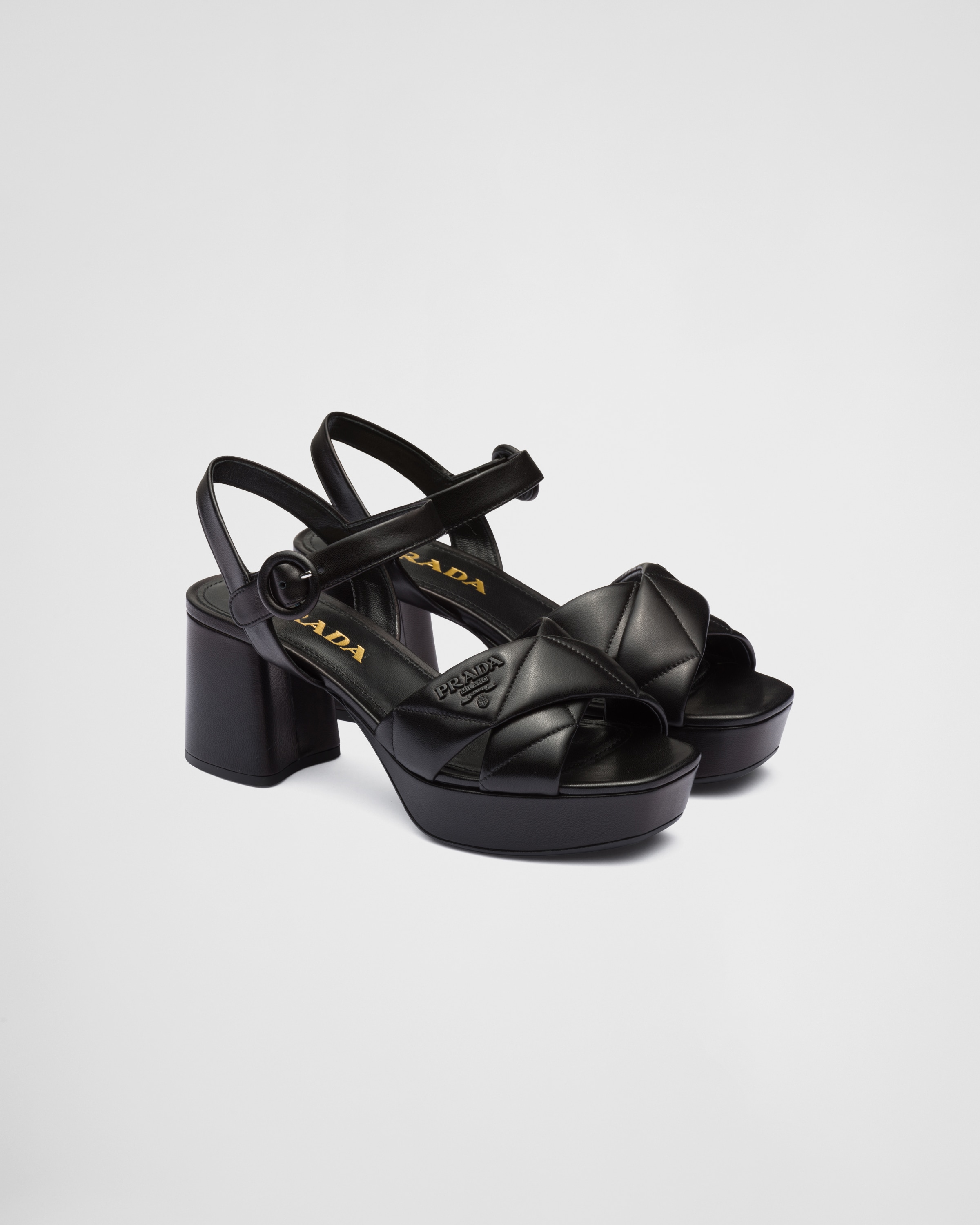 Schoenen damesschoenen Sandalen Slingbacks & Slides US6 PRADA Calzature Donna Nappa Lime Platform Slingback Chunky Wedge Sandals Maat 36 
