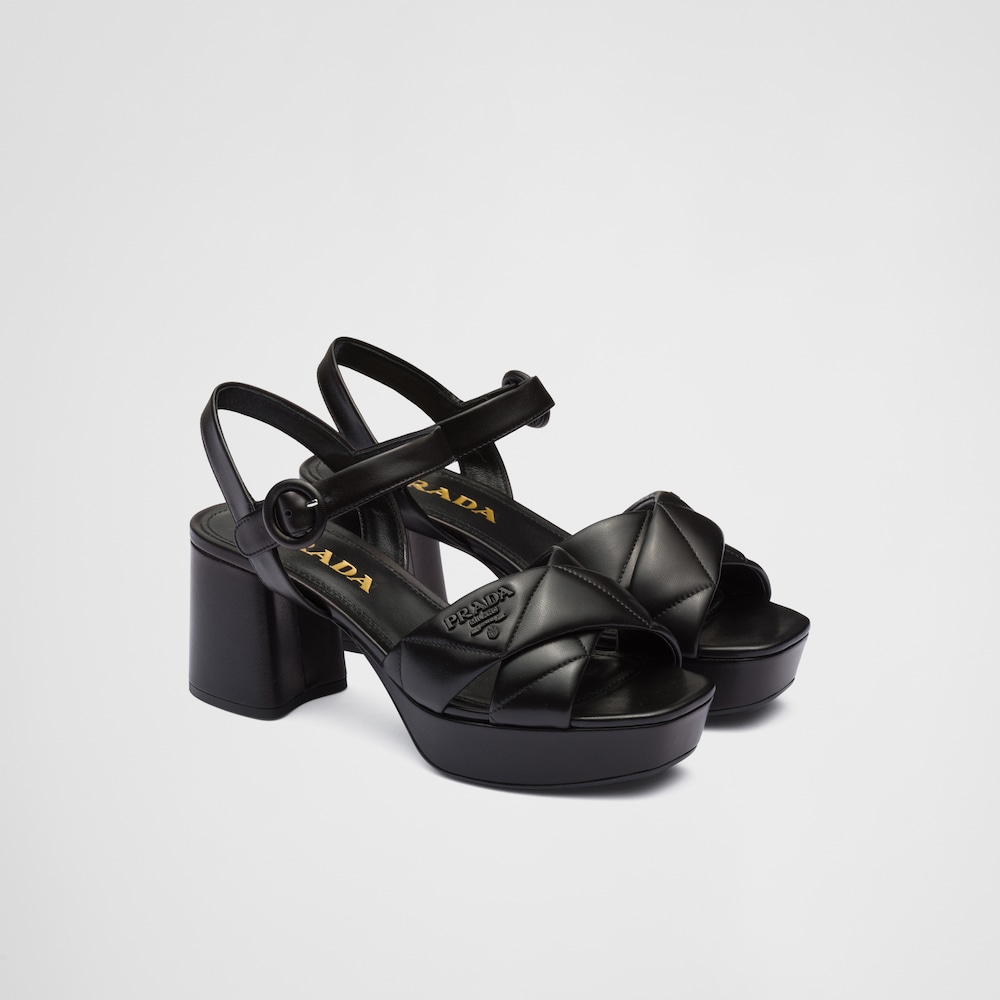 leather black platform sandals