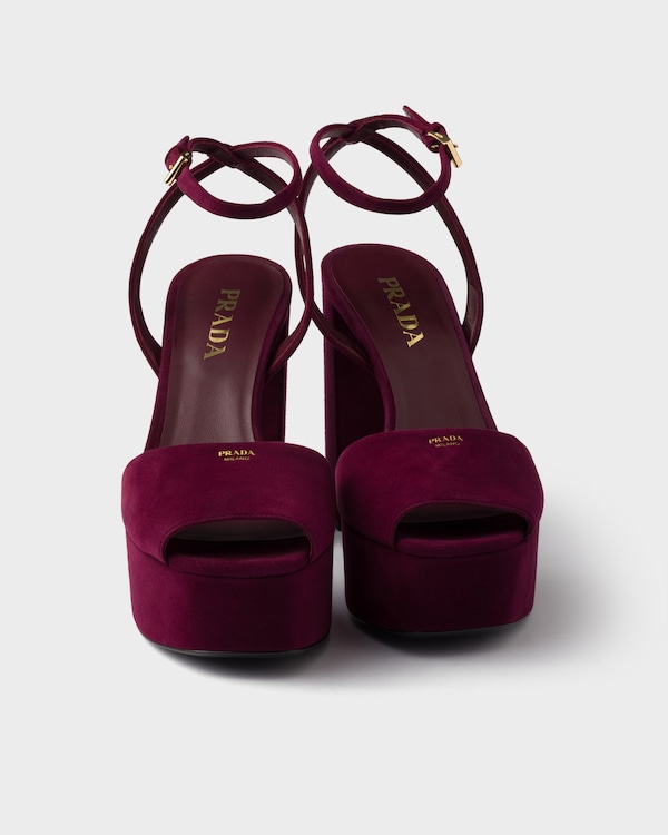 Suede platform sandals - Burgundy Suede platform sandals - Burgundy