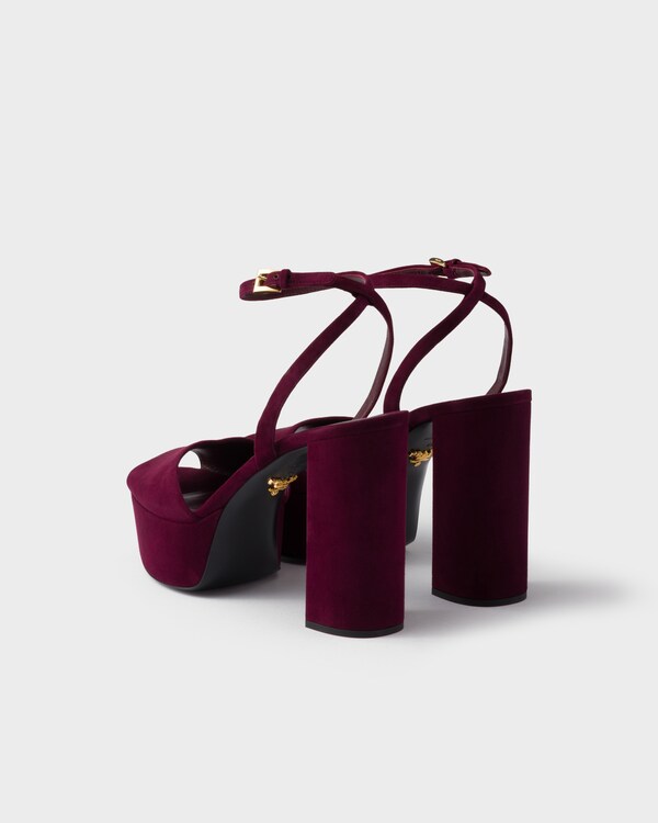 Suede platform sandals - Burgundy Suede platform sandals - Burgundy