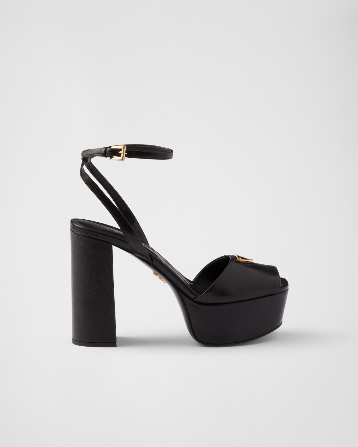 PRADA Size 8 Black Leather Platform Sandals main image 1