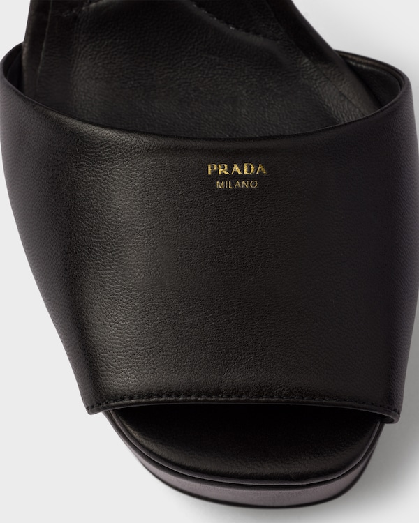 Sandales à plateforme en cuir nappa Sandales à plateforme en cuir nappa