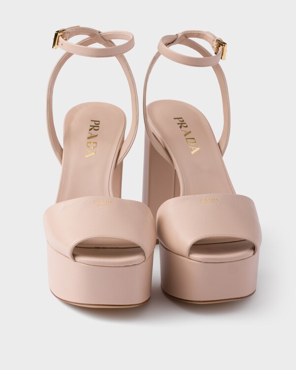 Nappa leather platform sandals - Powder Pink Nappa leather platform sandals - Powder Pink