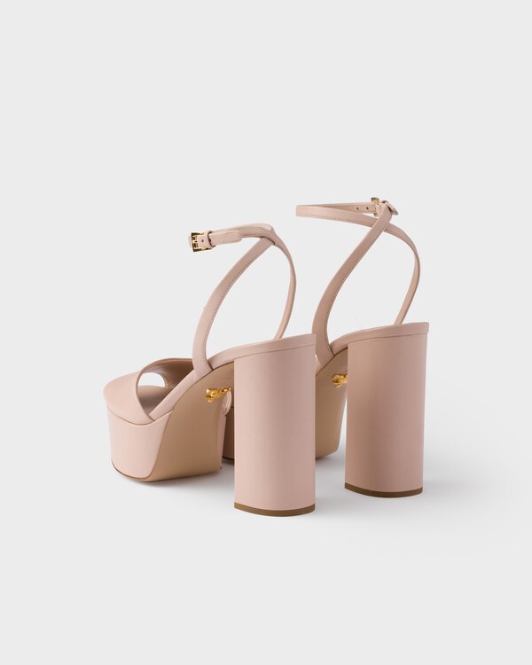 Nappa leather platform sandals - Powder Pink Nappa leather platform sandals - Powder Pink