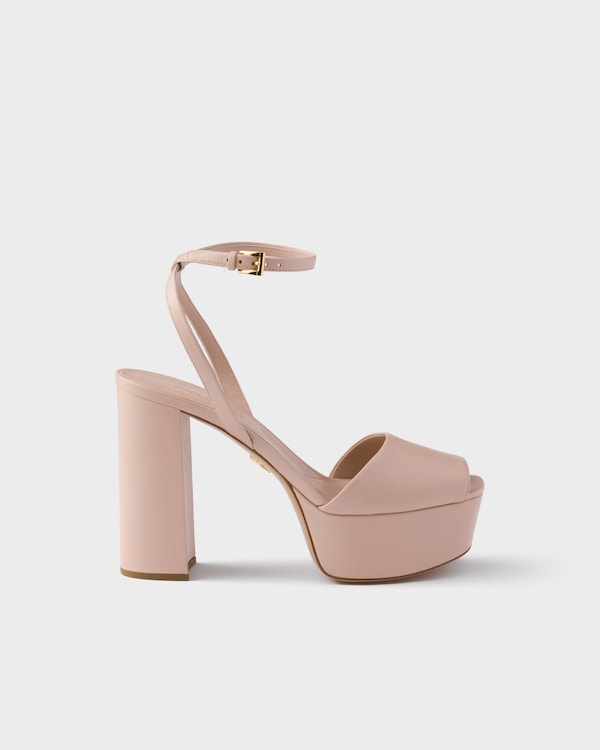 Nappa leather platform sandals - Powder Pink Nappa leather platform sandals - Powder Pink