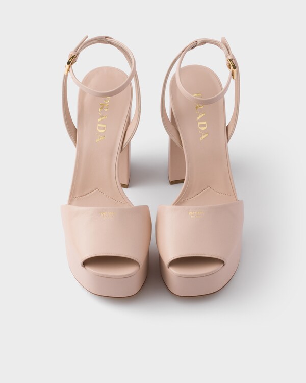 Nappa leather platform sandals - Powder Pink Nappa leather platform sandals - Powder Pink