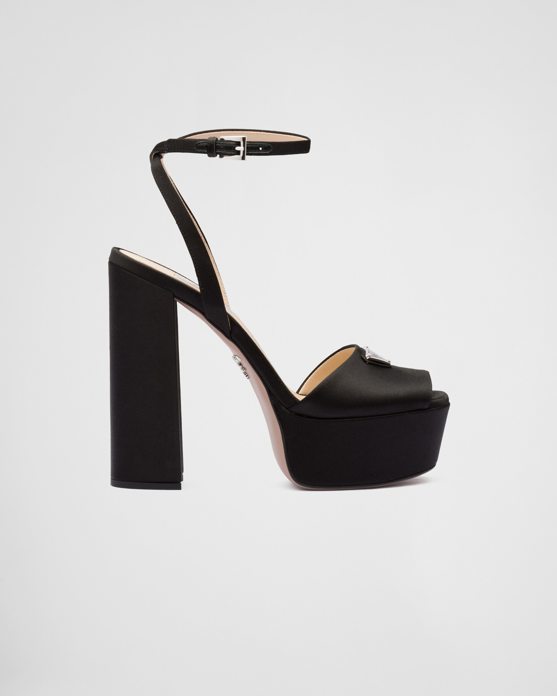 PRA HIGH-HEELED SANDALS BLACK SATIN