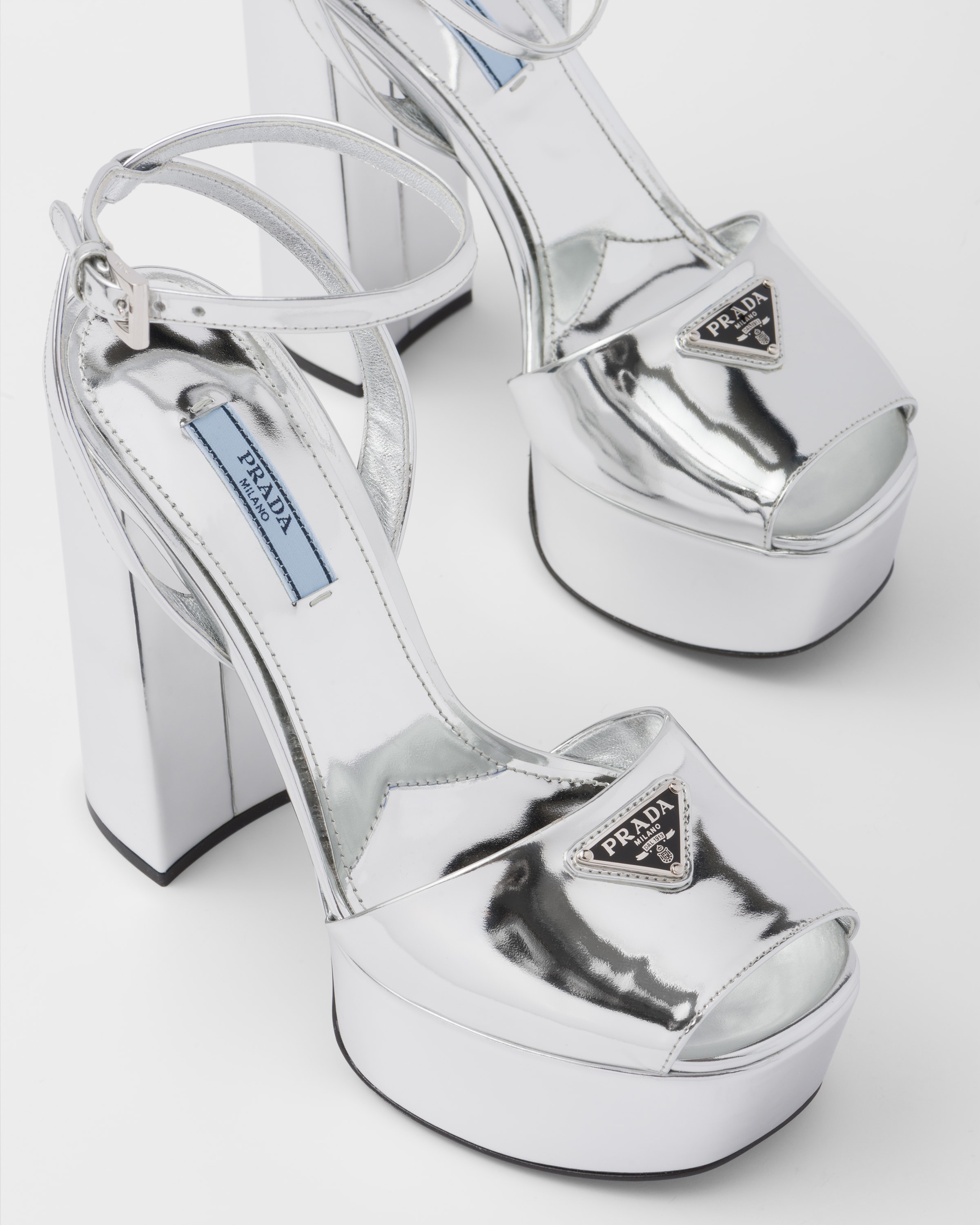 Silver prada on sale heels