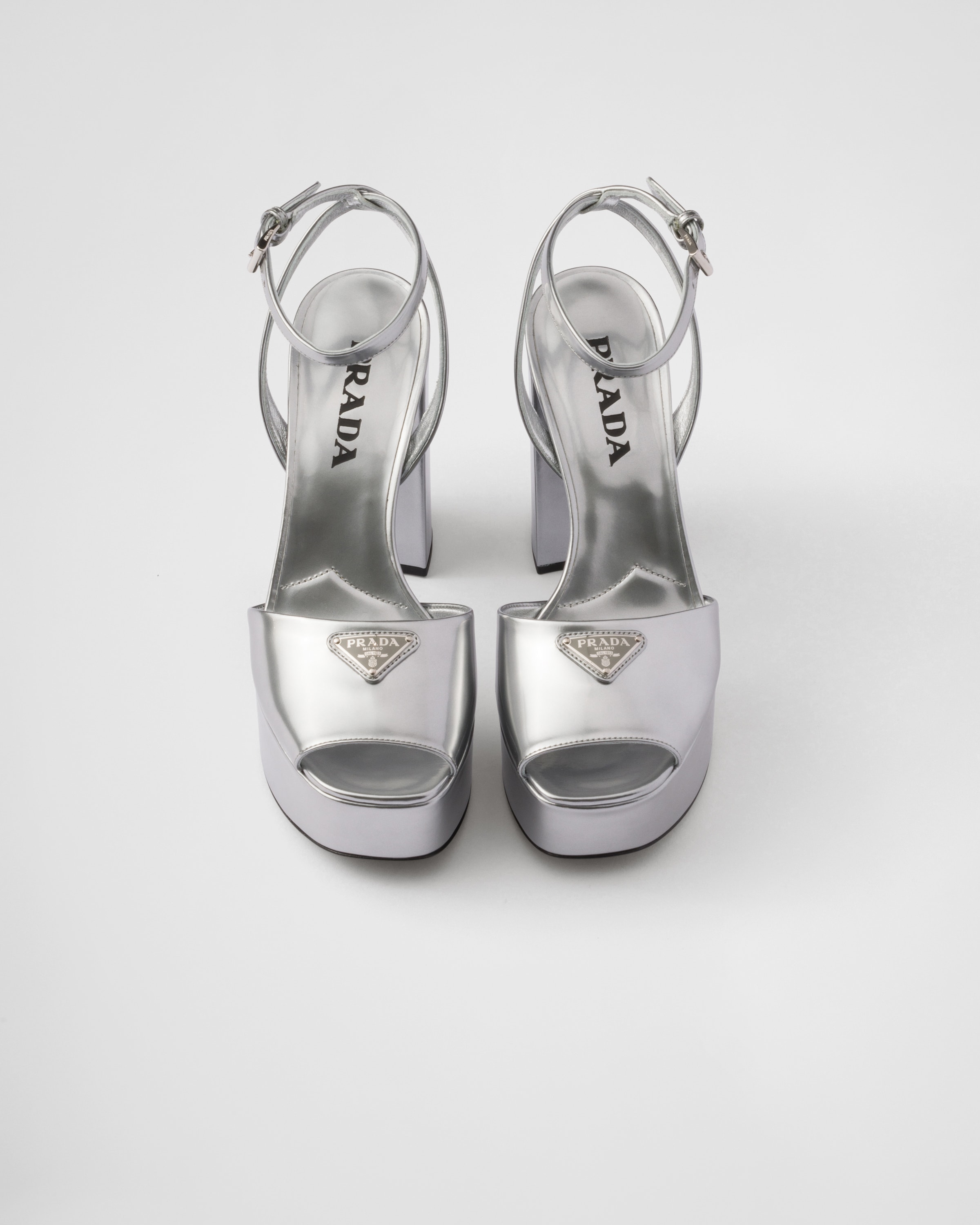 Prada silver sandals hotsell