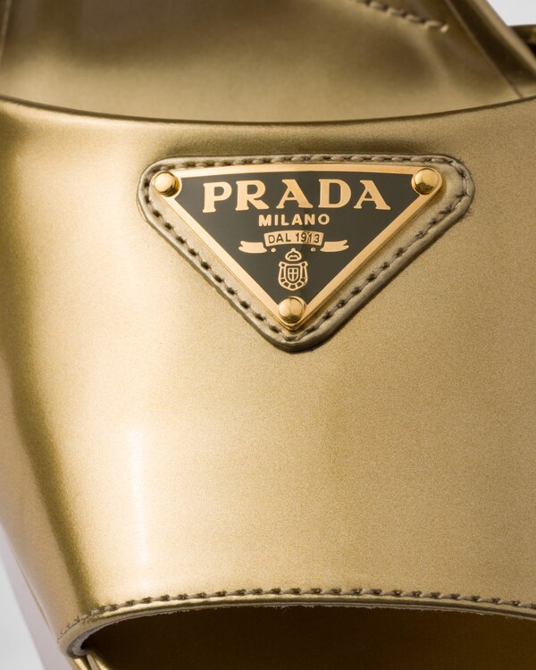 Metallic leather platform sandals Metallic leather platform sandals