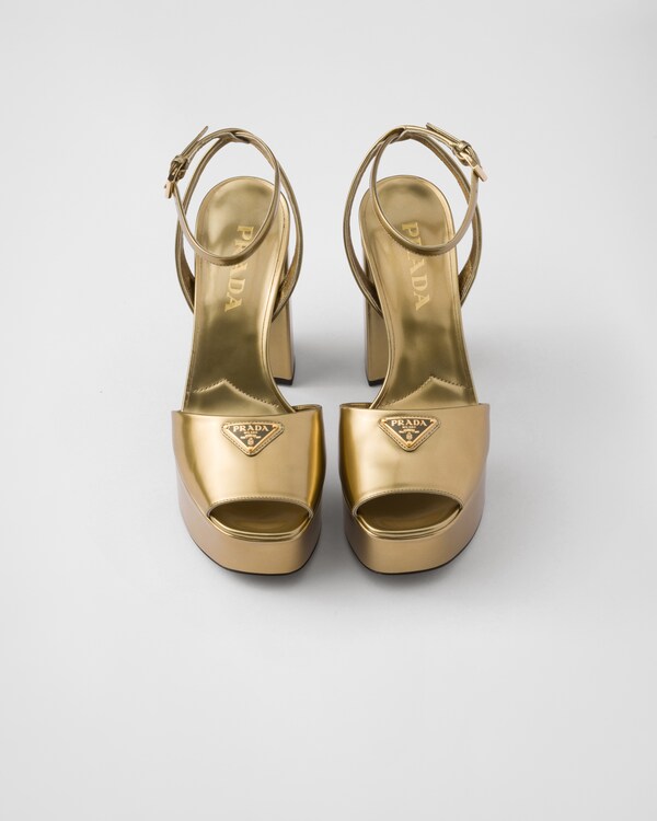 Metallic leather platform sandals Metallic leather platform sandals