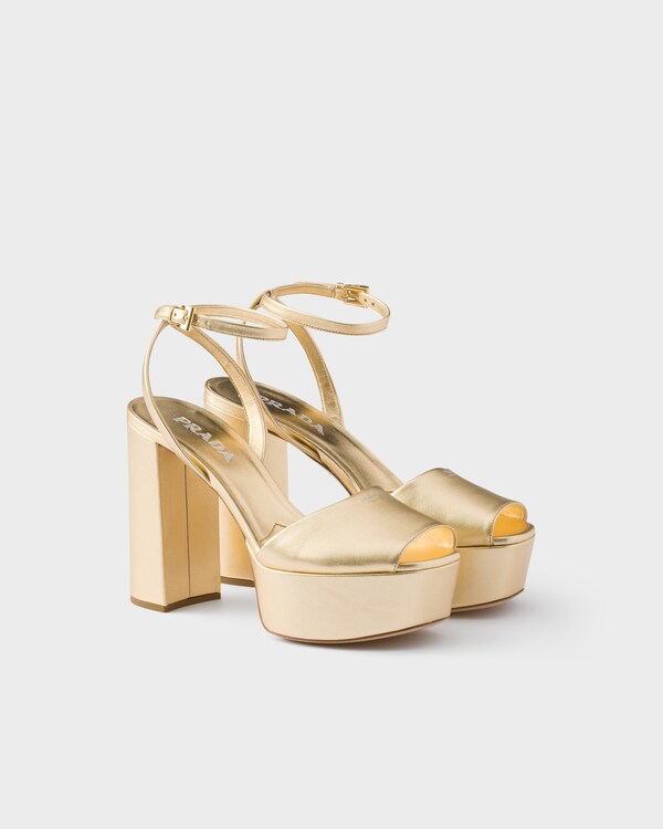 Mordoré nappa leather platform sandals - Platinum Mordoré nappa leather platform sandals - Platinum