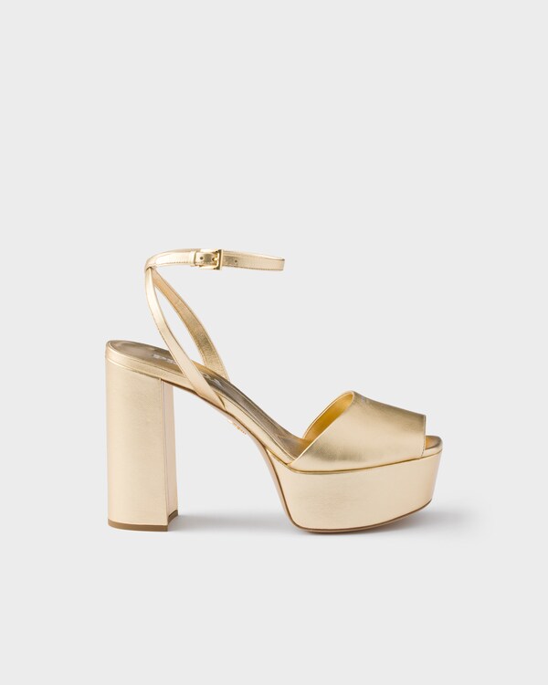 Mordoré nappa leather platform sandals - Platinum Mordoré nappa leather platform sandals - Platinum