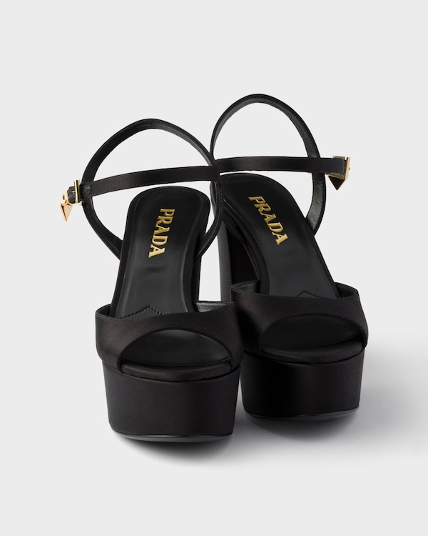 Satin platform sandals - Black Satin platform sandals - Black