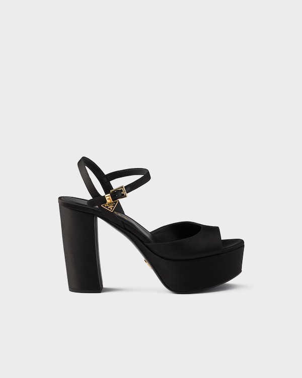 Satin platform sandals - Black Satin platform sandals - Black