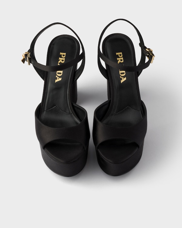 Satin platform sandals - Black Satin platform sandals - Black