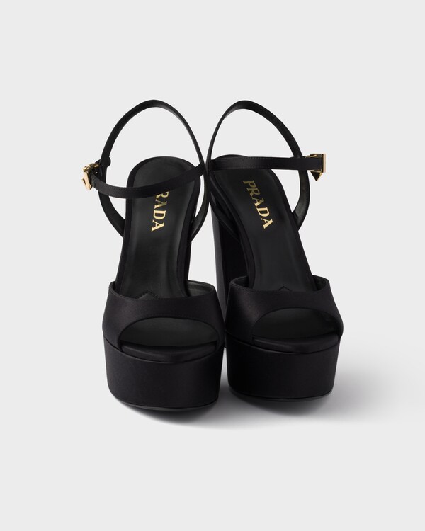 Satin platform sandals - Black Satin platform sandals - Black