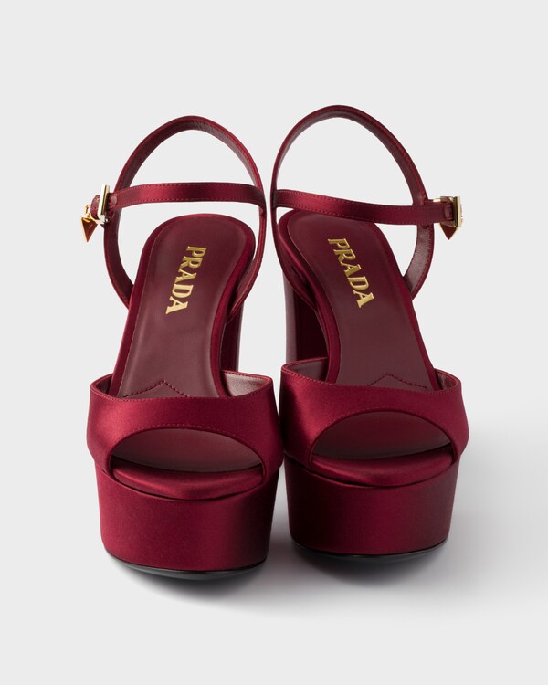 Satin platform sandals - Garnet Satin platform sandals - Garnet