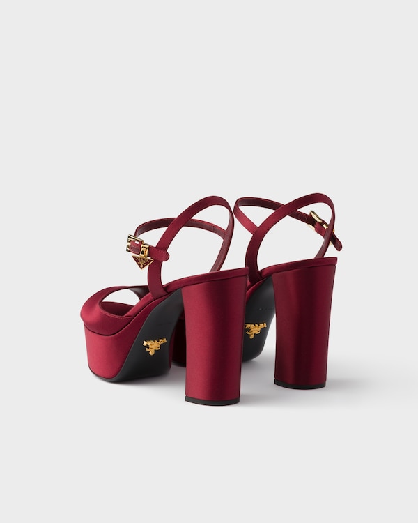 Satin platform sandals - Garnet Satin platform sandals - Garnet