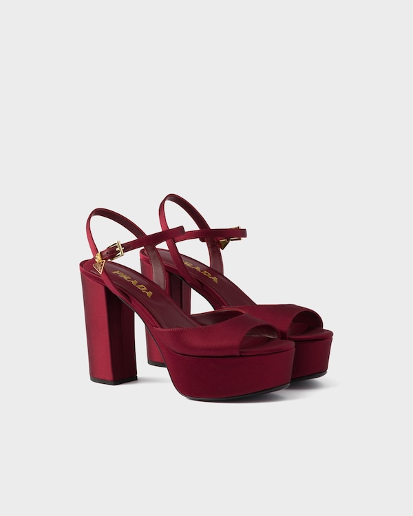 Satin platform sandals - Garnet Satin platform sandals - Garnet