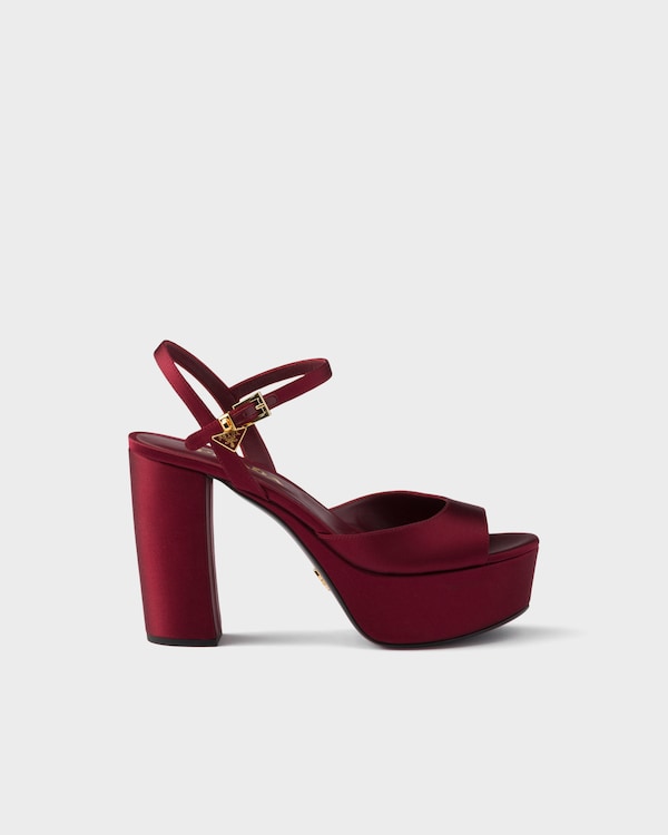 Satin platform sandals - Garnet Satin platform sandals - Garnet