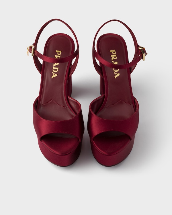 Satin platform sandals - Garnet Satin platform sandals - Garnet