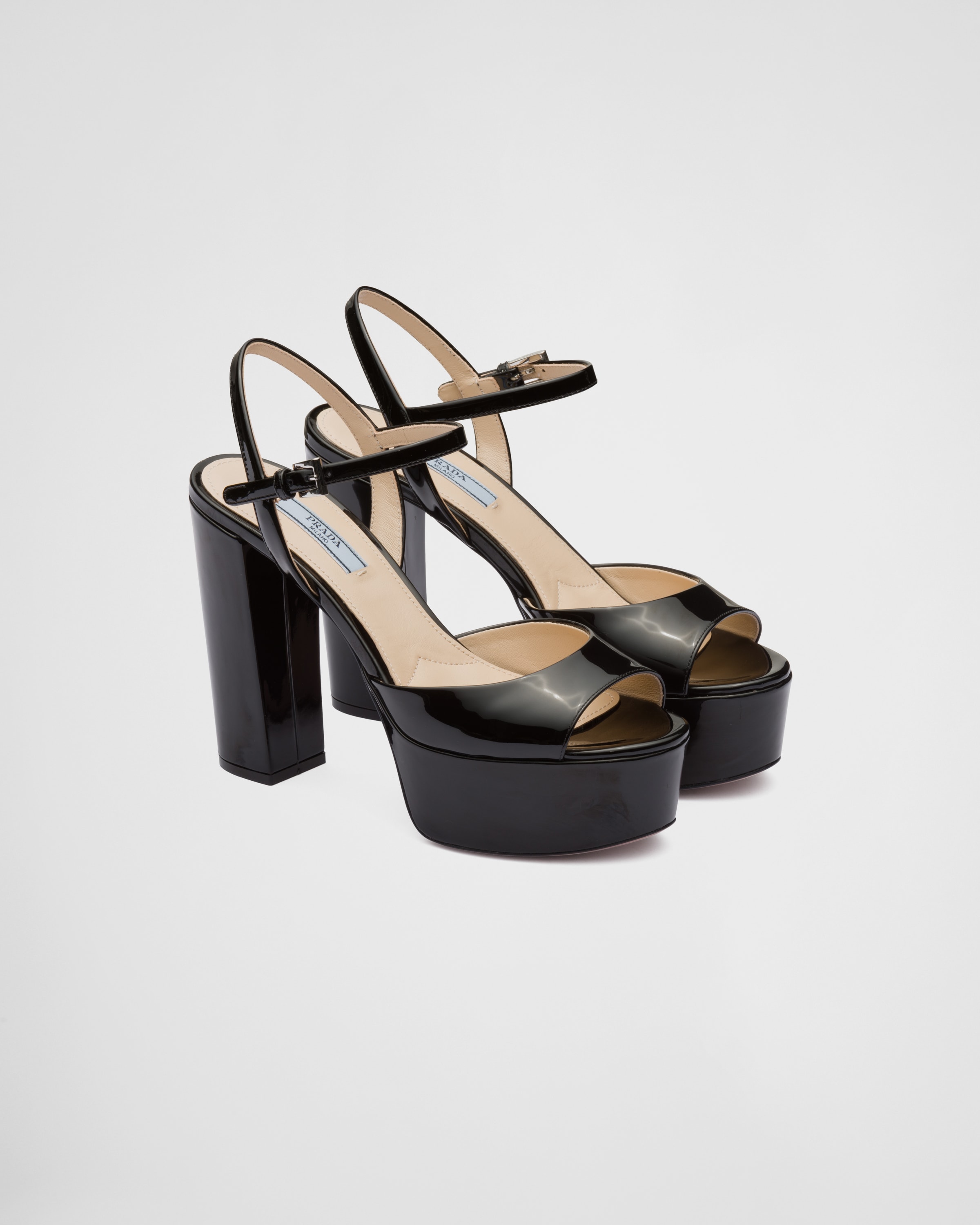 Prada patent leather sandals clearance