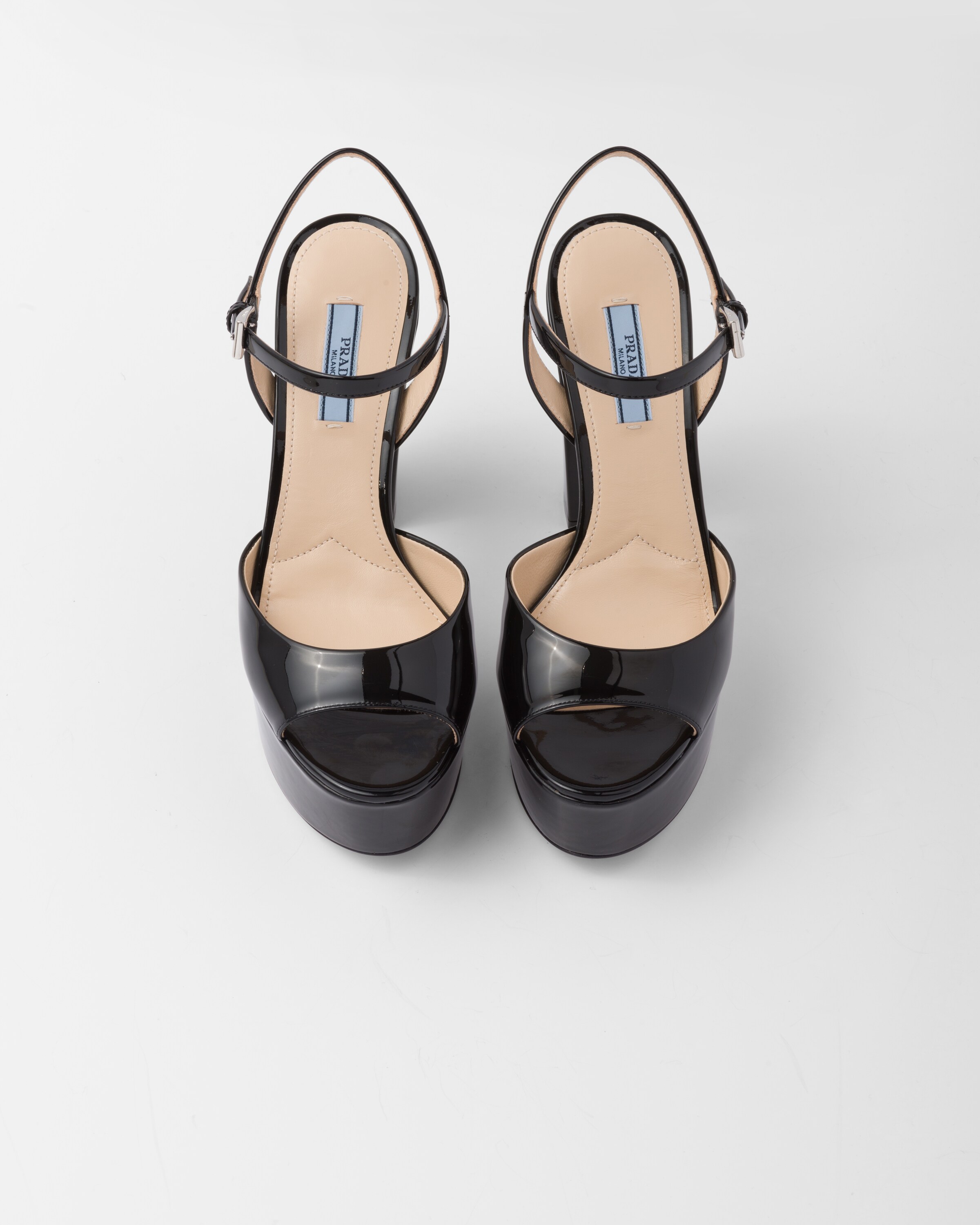 Pra Heeled Sandal 65 Pointed Sole Quilted Sky Blue Leather