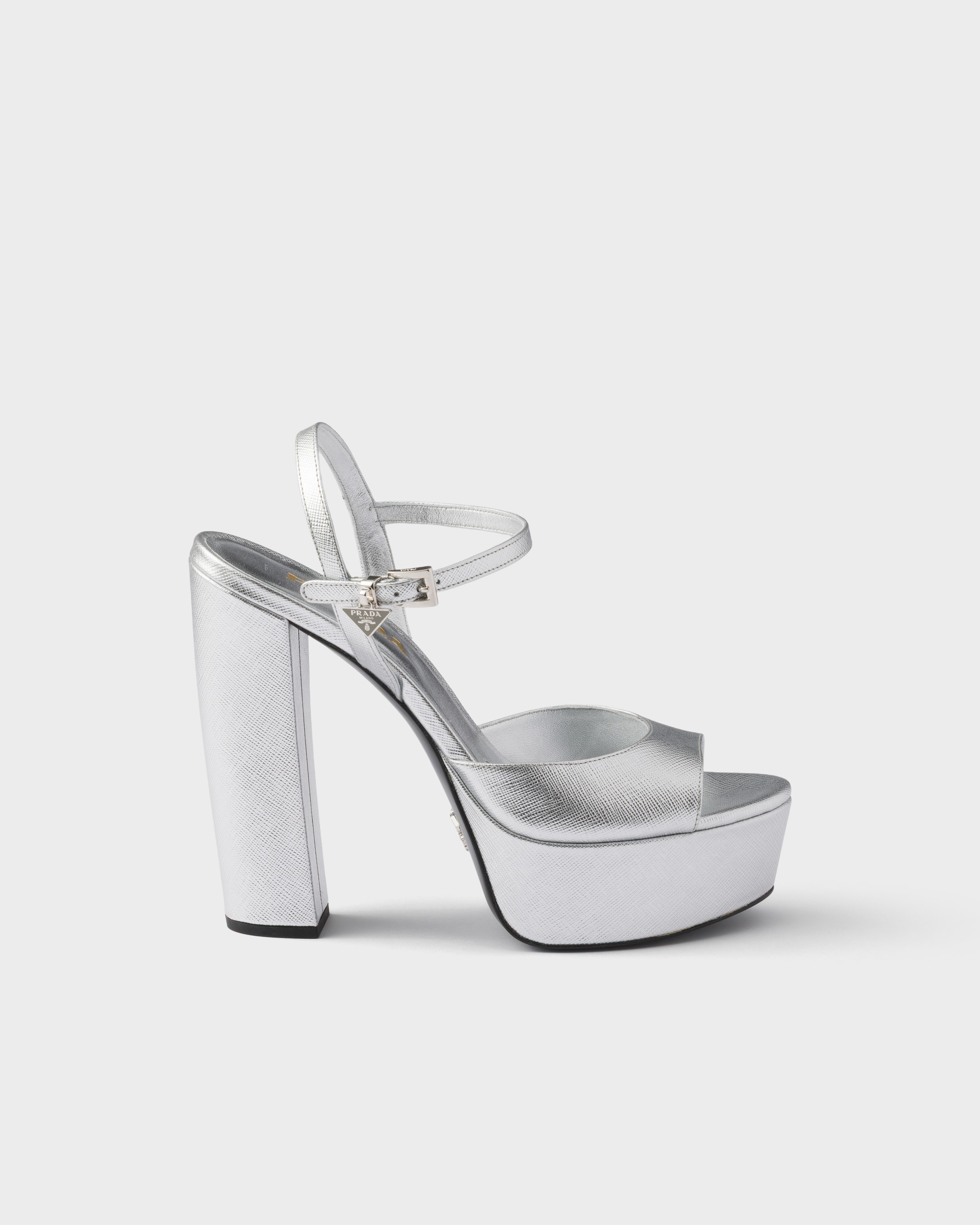 Prada Patent Saffiano leather platform sandals