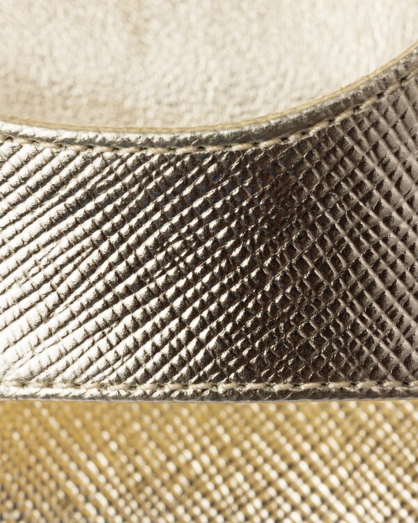 Patent Saffiano leather platform sandals - Pyrite Patent Saffiano leather platform sandals - Pyrite