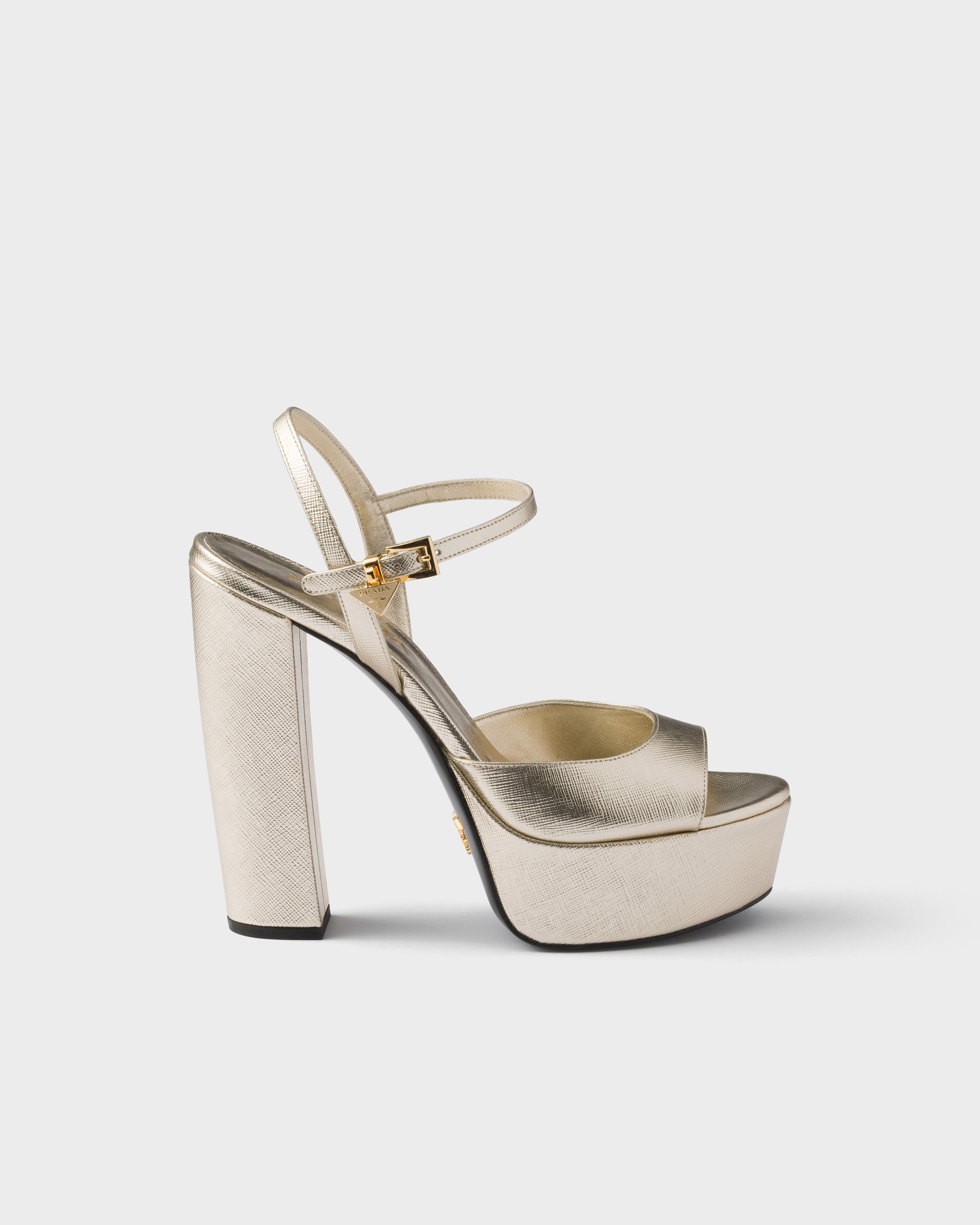 Prada Patent Saffiano leather platform sandals