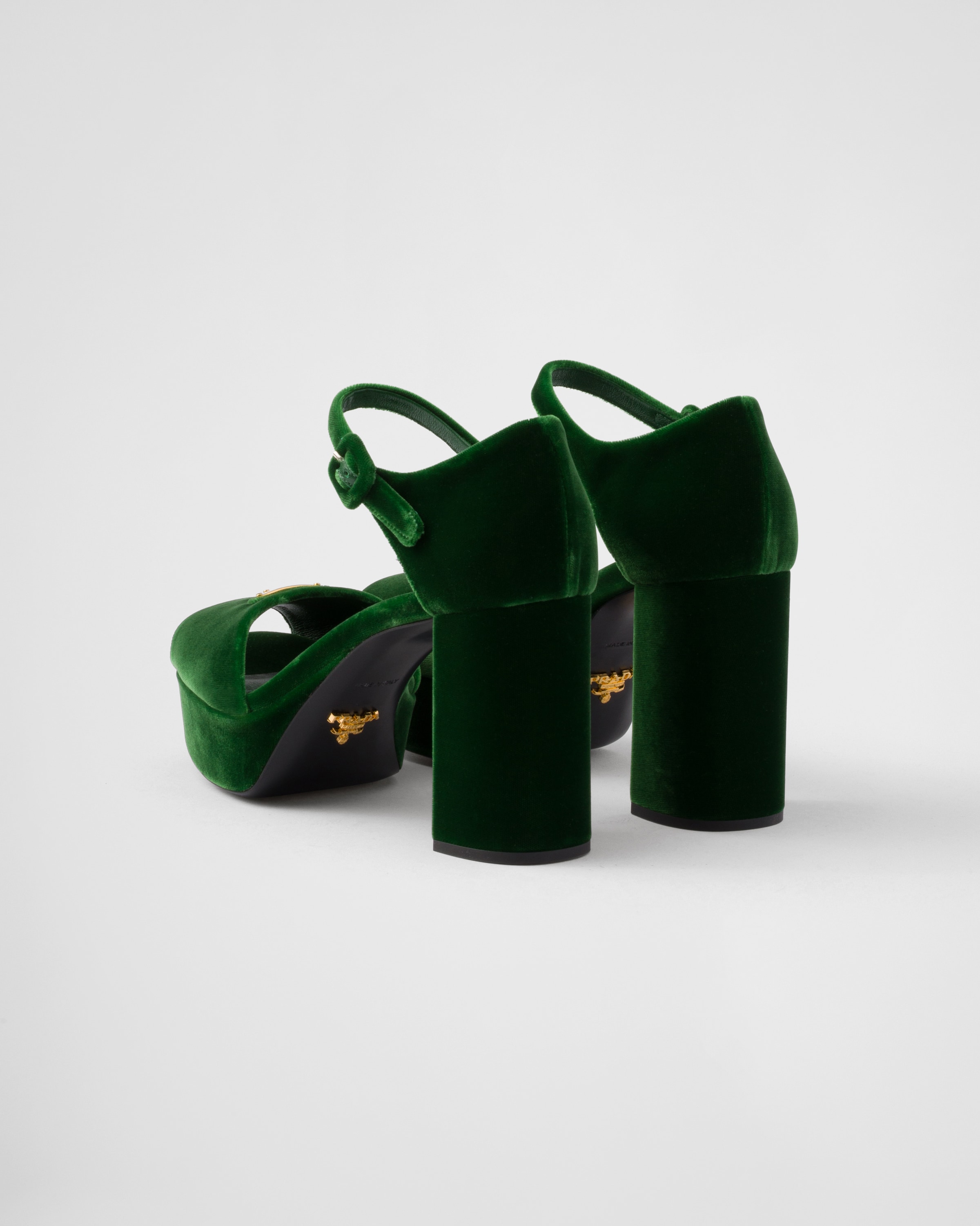 Prada green velvet shoes top