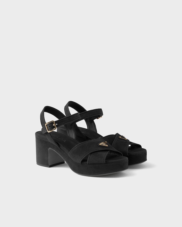 Suede platform sandals - Black Suede platform sandals - Black
