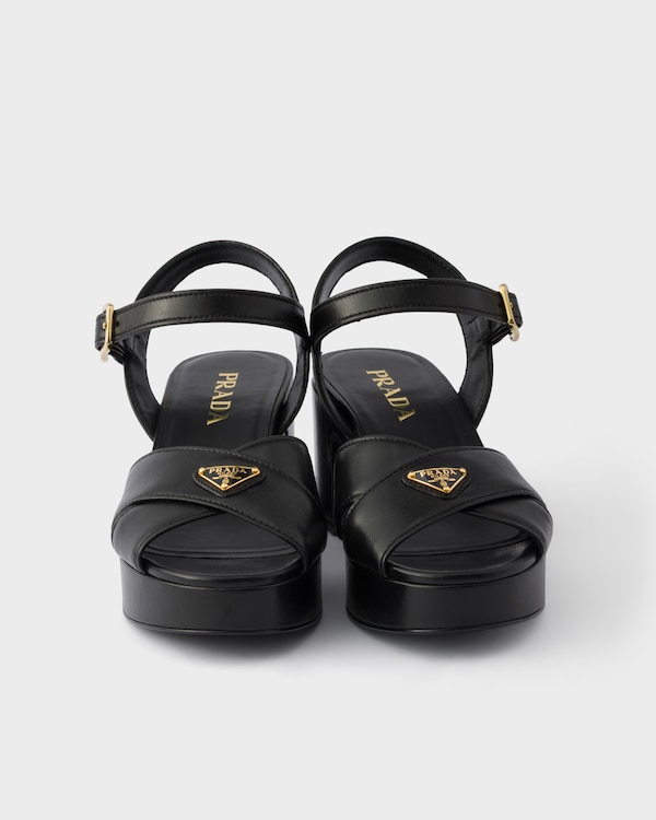 Nappa leather platform sandals - Black Nappa leather platform sandals - Black