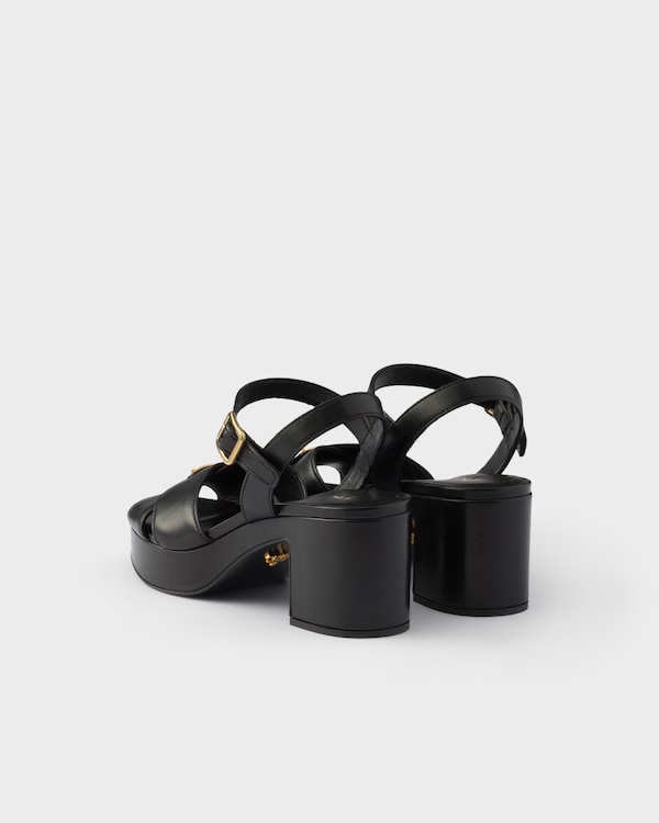 Nappa leather platform sandals - Black Nappa leather platform sandals - Black