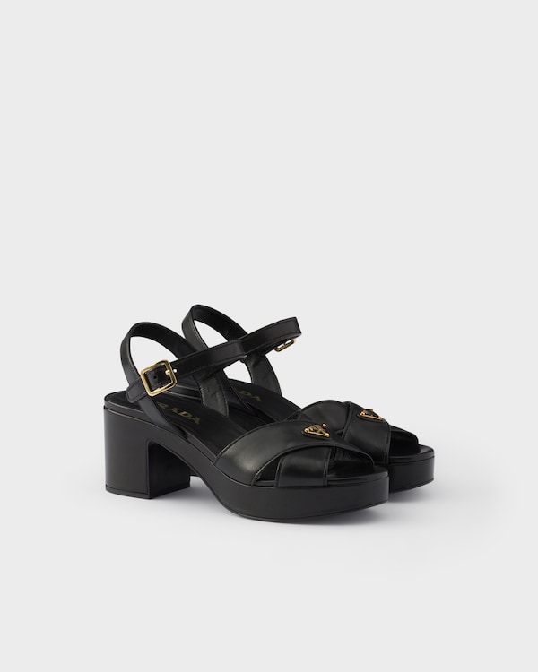 Nappa leather platform sandals - Black Nappa leather platform sandals - Black