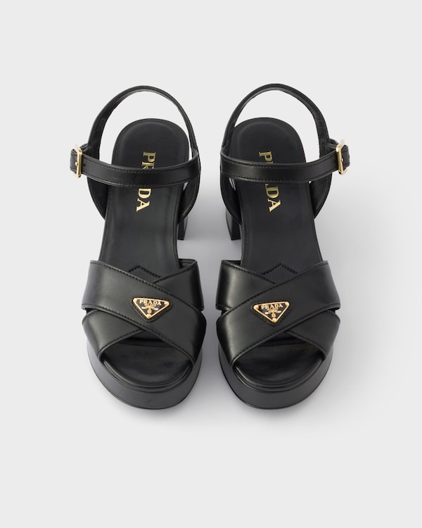 Nappa leather platform sandals - Black Nappa leather platform sandals - Black
