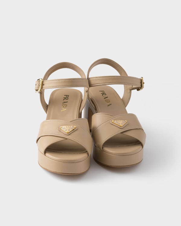 Nappa leather platform sandals - Sand Beige Nappa leather platform sandals - Sand Beige