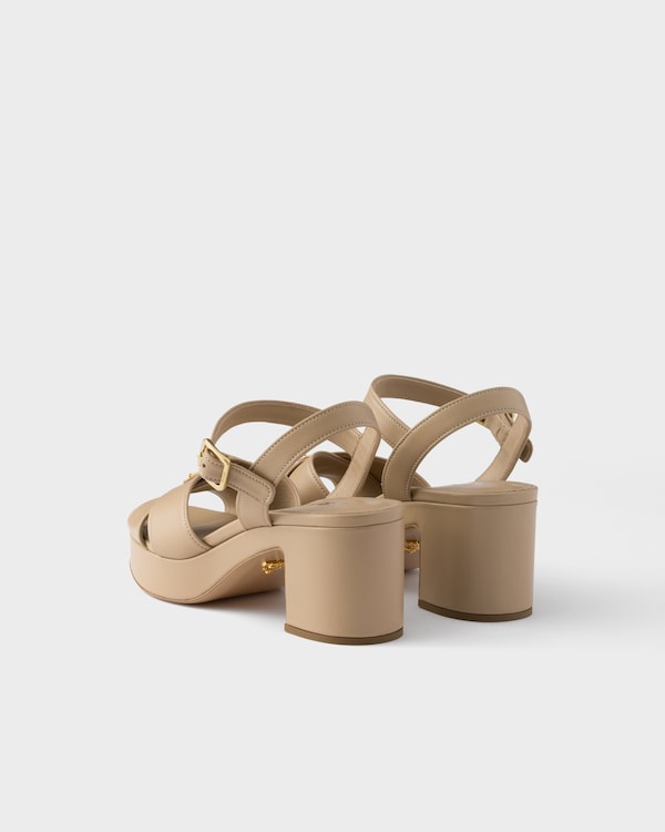 Nappa leather platform sandals - Sand Beige Nappa leather platform sandals - Sand Beige