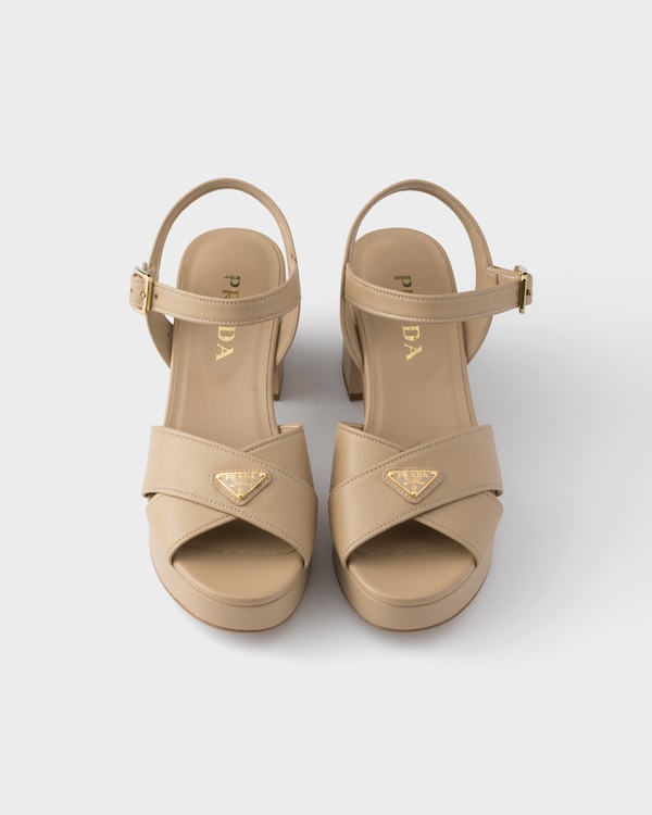 Nappa leather platform sandals - Sand Beige Nappa leather platform sandals - Sand Beige