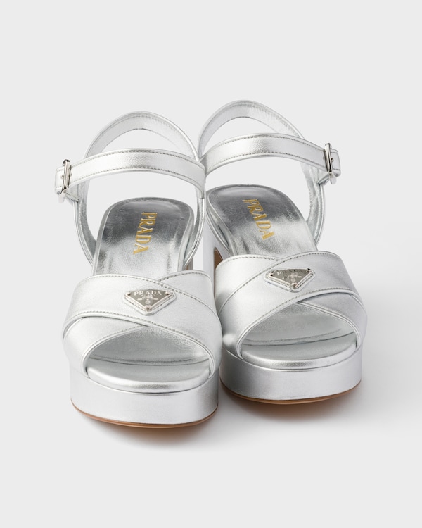 Nappa leather platform sandals - Silver Nappa leather platform sandals - Silver