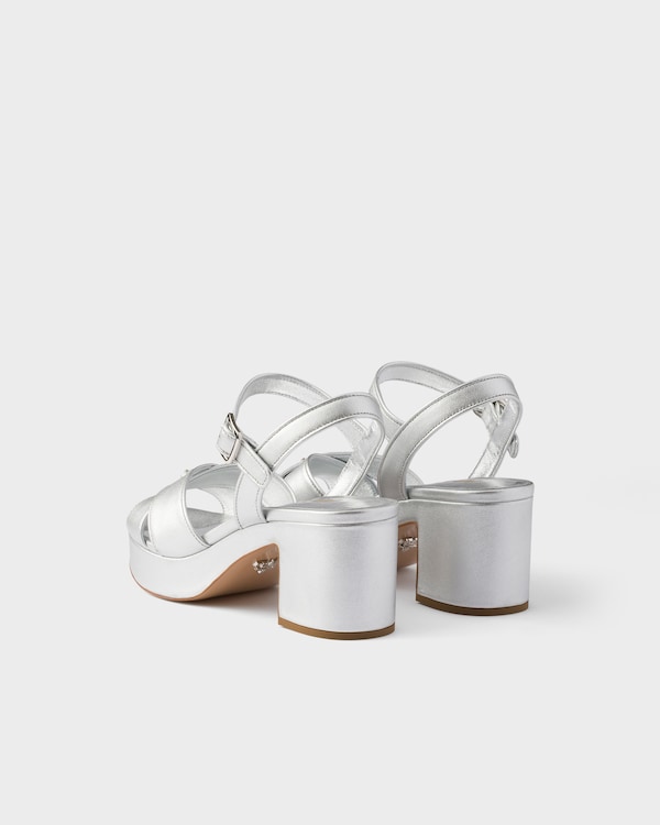 Nappa leather platform sandals - Silver Nappa leather platform sandals - Silver