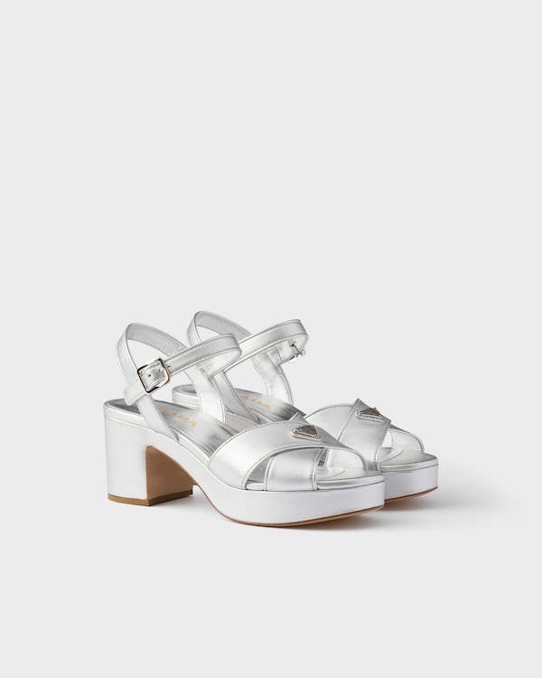 Nappa leather platform sandals - Silver Nappa leather platform sandals - Silver