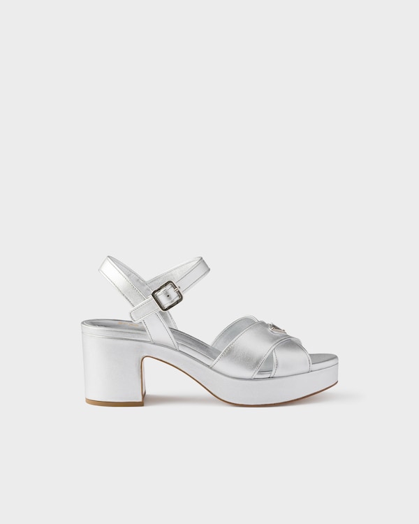 Nappa leather platform sandals - Silver Nappa leather platform sandals - Silver