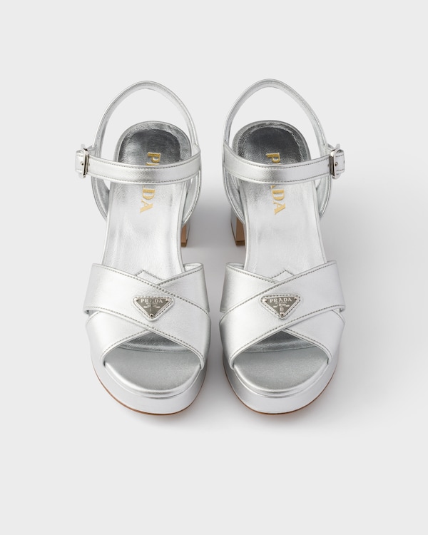 Nappa leather platform sandals - Silver Nappa leather platform sandals - Silver