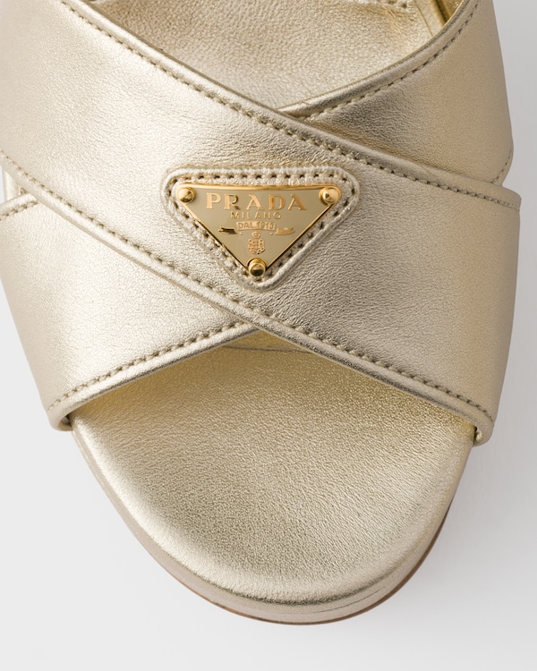 Nappa leather platform sandals - Pyrite Nappa leather platform sandals - Pyrite