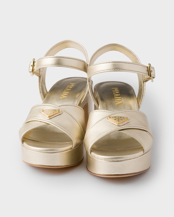 Nappa leather platform sandals - Pyrite Nappa leather platform sandals - Pyrite