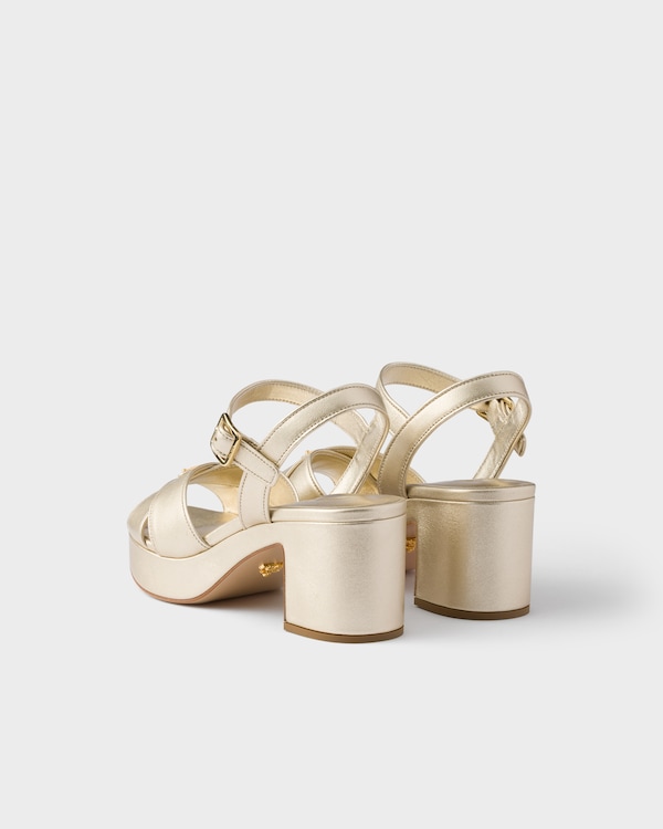 Nappa leather platform sandals - Pyrite Nappa leather platform sandals - Pyrite