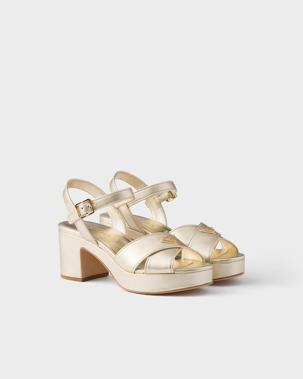 Nappa leather platform sandals - Pyrite Nappa leather platform sandals - Pyrite